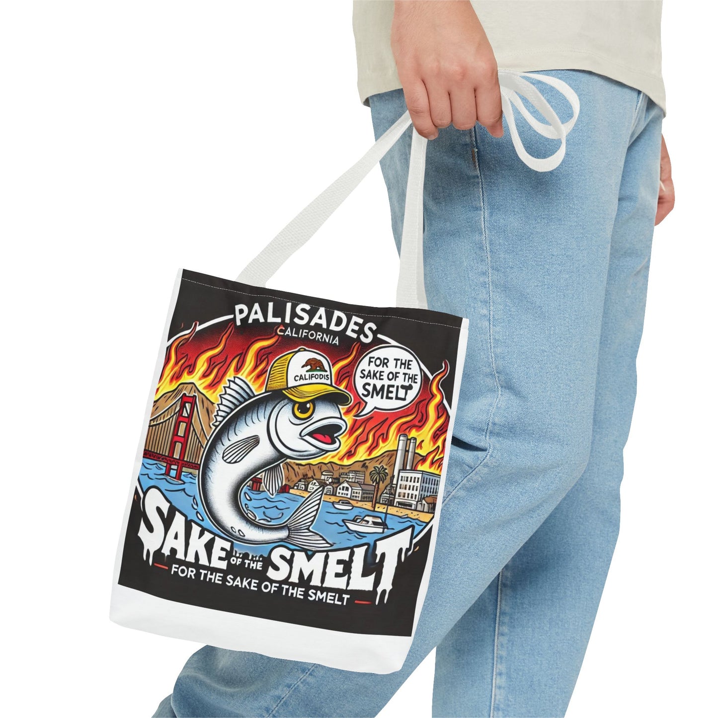 Wake of the Smelt Tote Bag - Funky Palisades California Design
